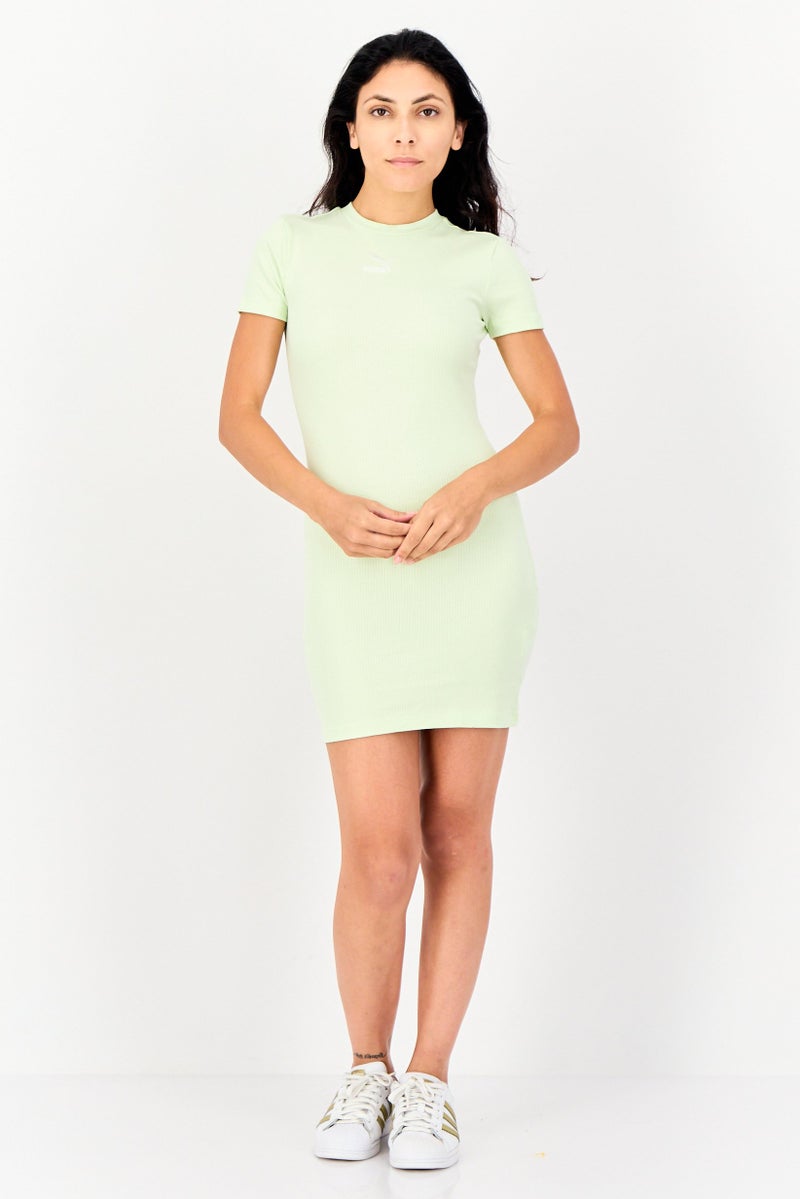 PUMA Women Tight Fit Ribbed Outdoor Dress, Pistachio - Image 3