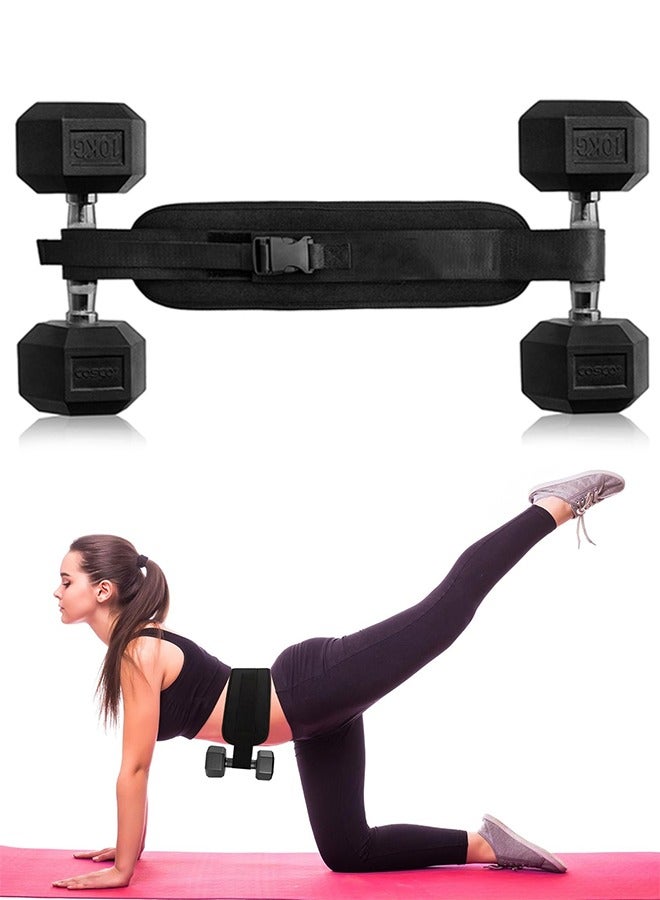 Exercise Hip Thrust Belt, Glute Trainer for Home Workouts with Extra Padding, Fully Adjustable Hip Thrust Belt for Dumbbells, Booty Builde, Glute Workout Equipment - Image 1