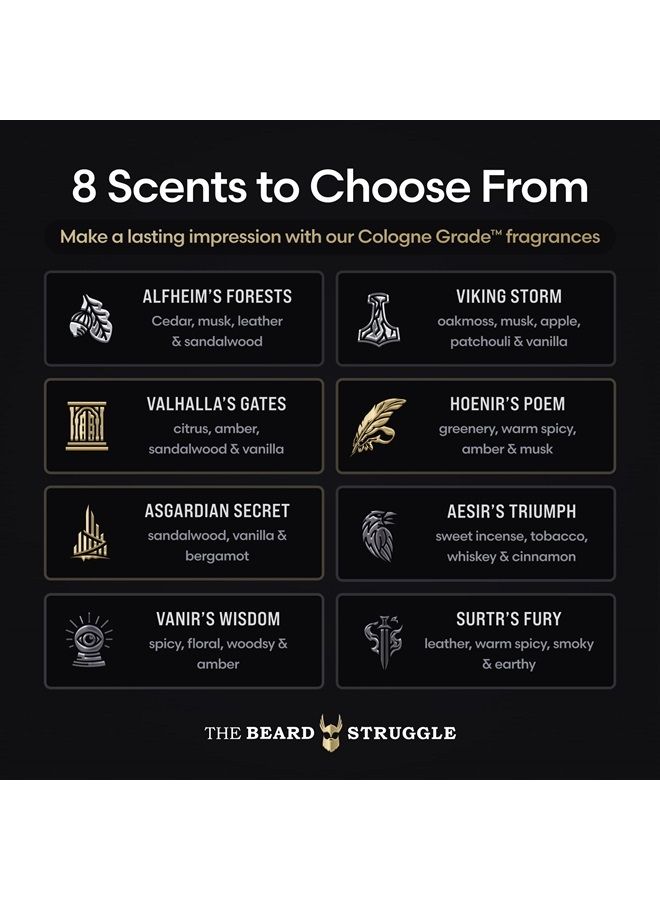 The Beard Struggle Night Liquid Elixir Beard Oil - Silver Collection - Alfheim's Forests - Softens, Moisturizing, & Healthier Beard Growth - Vegan-Friendly Beard Growth Oil (1 Fl oz) - Image 3