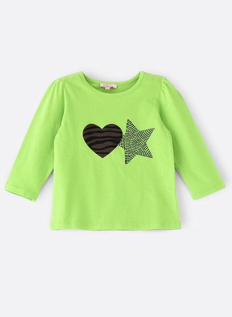 جيلين تيشيرت محبوك بطبعة