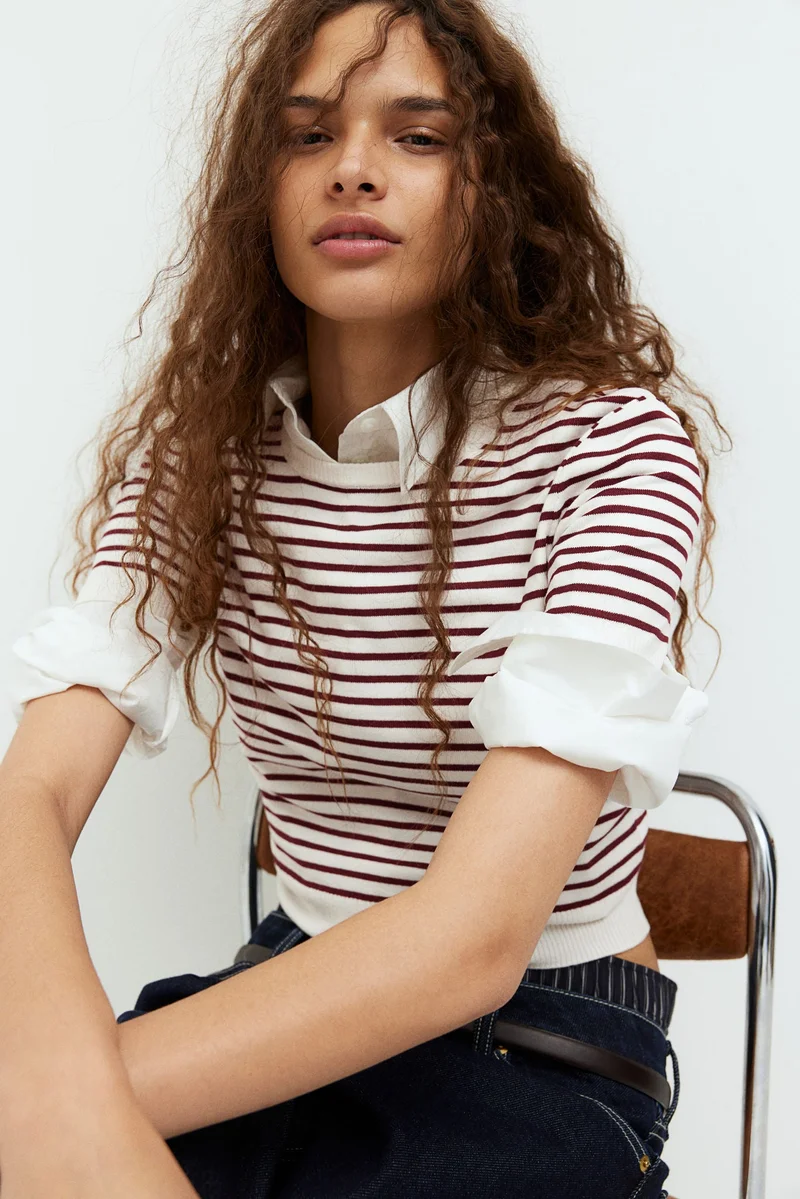 H&M Fine-knit T-shirt