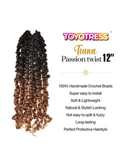 Tiana Passion Twist Hair 12 Inch 8 Packs Pretwisted Crochet Braids Ombre Brown Short Bob Prelooped Synthetic Braiding Hair Extensions (12 Inch Ot308P) - pzsku/ZAAC0EA975E806D5623D2Z/45/_/1719064949/d8b1f263-e235-4860-82c1-b7d6a619b8e7