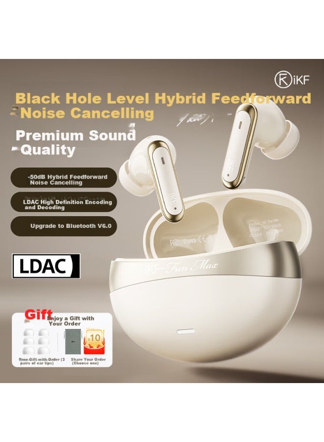 Ikf C01 Clip-on Bluetooth Headphones, Wireless Open-style Bone Conduction, Non-in, Ultra-long Battery Life, Ai Calling, Noise Reduction, Suitable For Huawei And Xiaomi, Warm Cloud White - Image 1