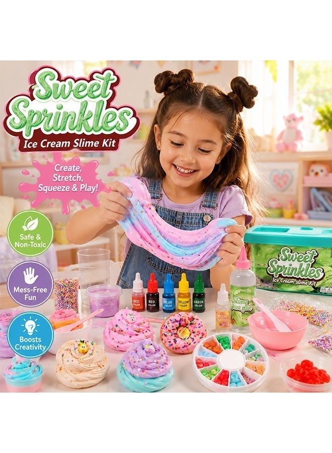 Beauenty Sweet Sprinkles Ice Cream Slime Kit - Complete Slime Making Kit for Butter, Cloud & Foam Slimes, Stress Relief Slime Toy & Ideal Gift for Kids Ages 8+ - Image 2