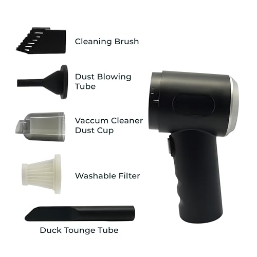 BLADESMITH 3 in 1 Portable Mini Vacuum Cleaner for Home & Car | Model AS-228 | Cordless Handheld Air Blower, Suction & Brush | USB Rechargeable | Compact Dust Remover - (Pack of - 1) - Image 2