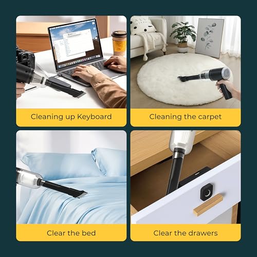 BLADESMITH 3 in 1 Portable Mini Vacuum Cleaner for Home & Car | Model AS-228 | Cordless Handheld Air Blower, Suction & Brush | USB Rechargeable | Compact Dust Remover - (Pack of - 1) - Image 5