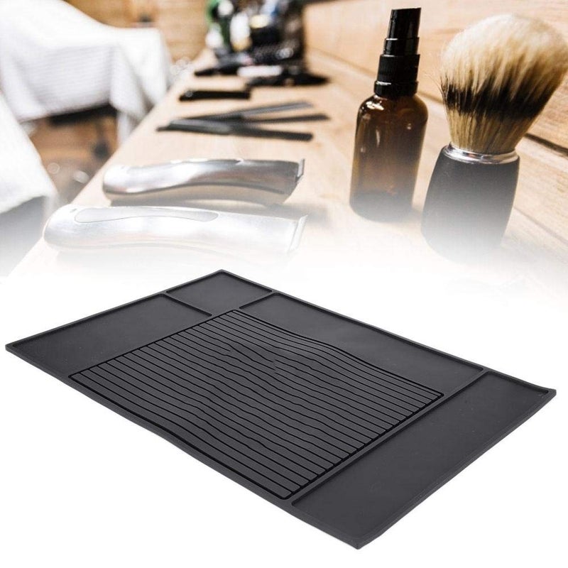 woobles 30x45cm Barber Mat, Hairdressing Tool Non-Slip Mat Anti-Skid Pad Storage Organizer for Clippers Mat Sink Mat and Beauty Salon Station Pad Hair Salon Use - Image 1