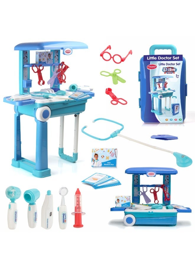 Chanak Premium Doctor Set with Pull & Push Trolley for Kids,Doctor Set with LED Light Instruments, Pretend Play Doctor Set for Kids Above 3 Years, 13 Piece Doctor Kit - Image 2