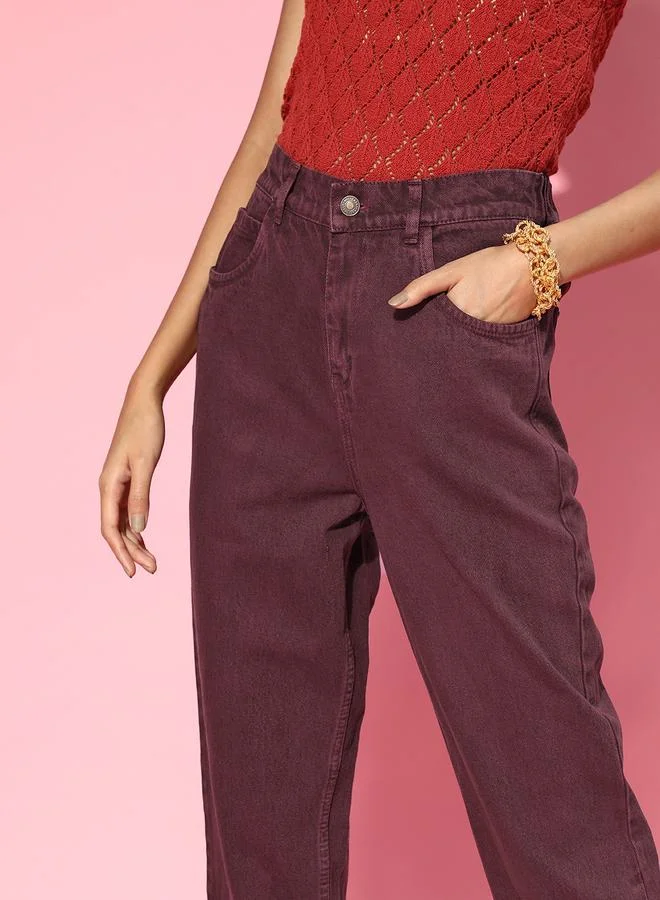 SASSAFRAS High Rise Mom Fit Jeans by Styli