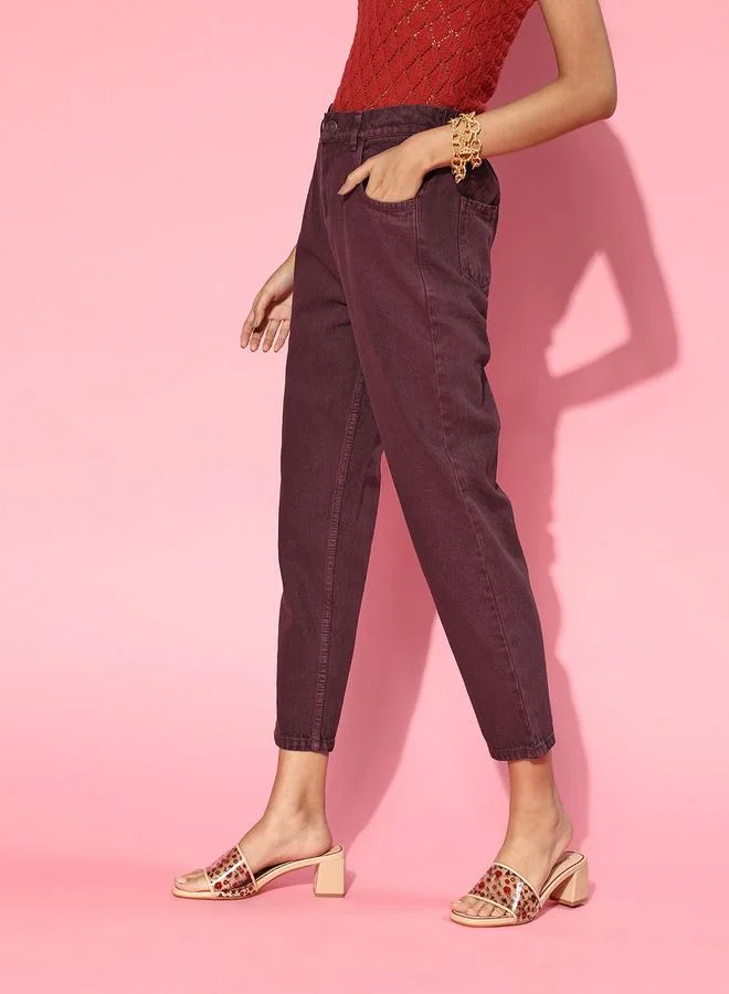 SASSAFRAS High Rise Mom Fit Jeans by Styli