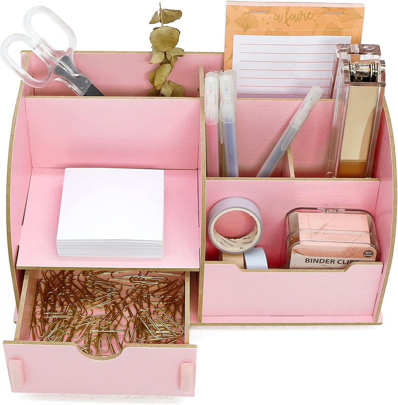 Exerz Wooden Desk Organizer, Desk Notepad Storage, Document and Paper Notebook Organizer, DIY Stationery Order - Image 5