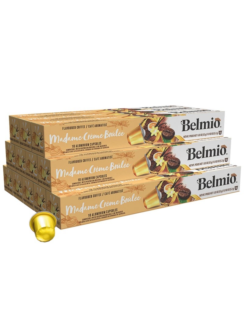 Belmio Madame Creme Brulee Coffee Capsules, Intensity 6, Compatible with Nespresso Machine, 10 Capsules in 1 Sleeve, Pack of 12 - Image 1