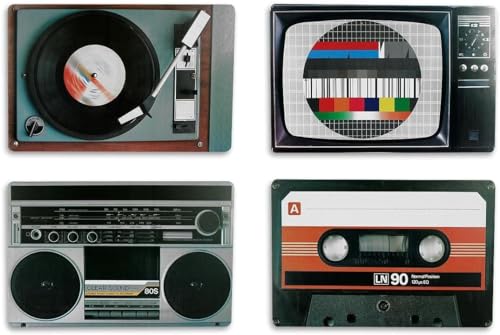 Placemat set nostalgia hifi equipment Retro Style retro style