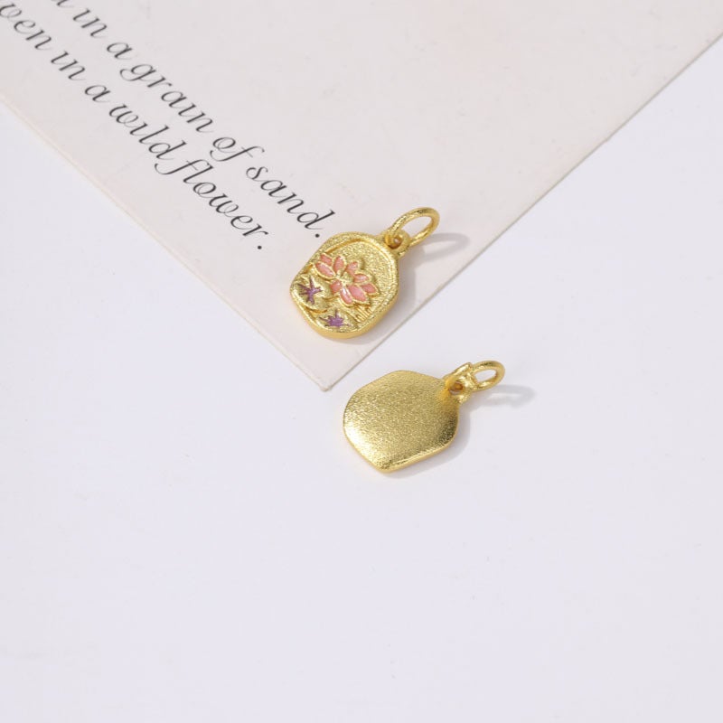 Gold Butterfly Pendant DIY Jewelry Accessories No. 10 lotus leaf lotus 