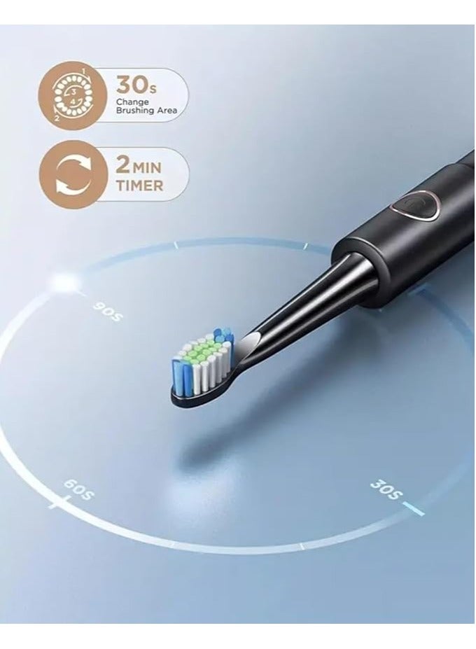 Fairywill Sonic Electric Toothbrush for Adults and Kids, Rechargeable Electric Toothbrush with 8 Brush Heads, 5 Modes, Timer, One Charge for 30 Days， Black - Image 5