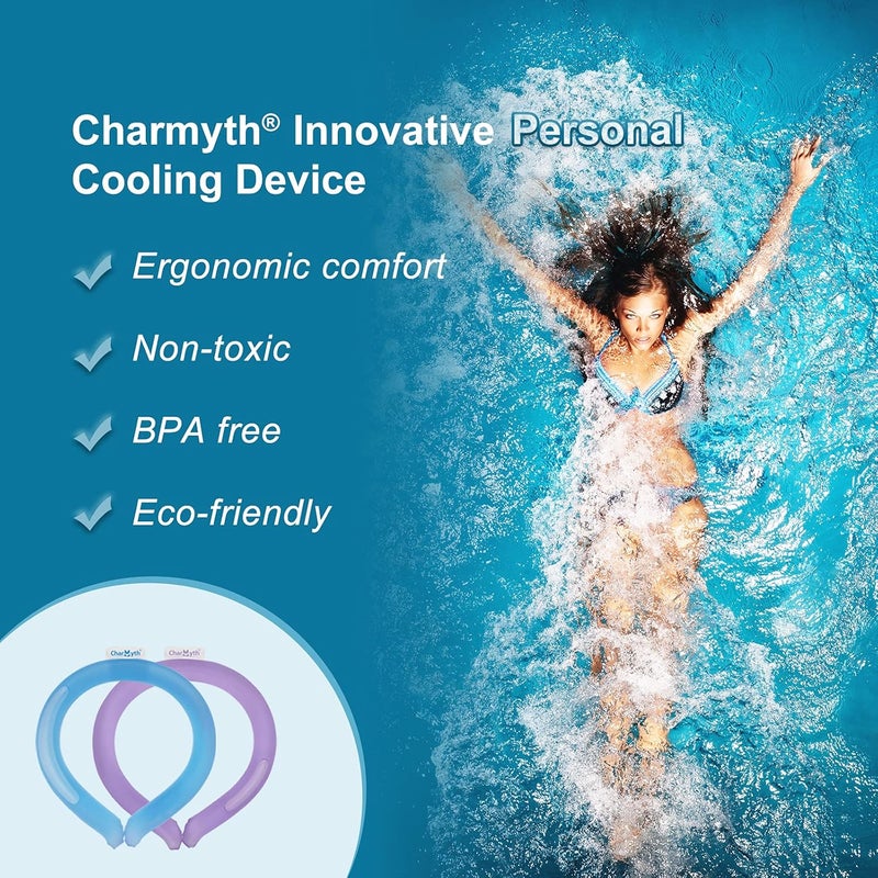 Charmyth Neck Cooling Tube，Cooling Starts Below 15°C（59°F），Reusable Neck Cooler，Neck Cooling Tube for Summer Outdoor Indoor Cooling and Heat Dissipation (Purple) - Image 5