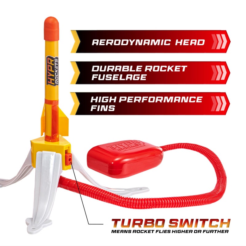 Flybar Hypr Rocket Launcher for Kids - Patented Designed Launcher Reach up to 500 Feet with Turbo Mode, 3 Rockets Included, Connectable Launcher for Multi Player Fun, Easy Set Up, Durable, Kids Outdoor Toys - Image 5