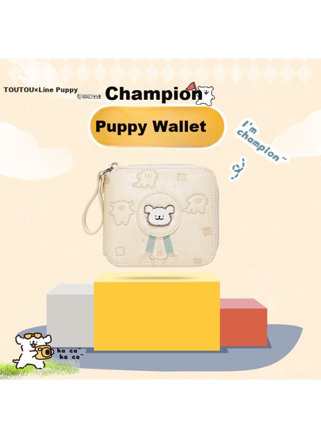 Toutou Line Drawing Dog Wallet For Women, Short Coin Purse Card Holder, Teacher's Day Birthday Gift For Girls, Present For Girlfriend Or Best Friend - Image 1