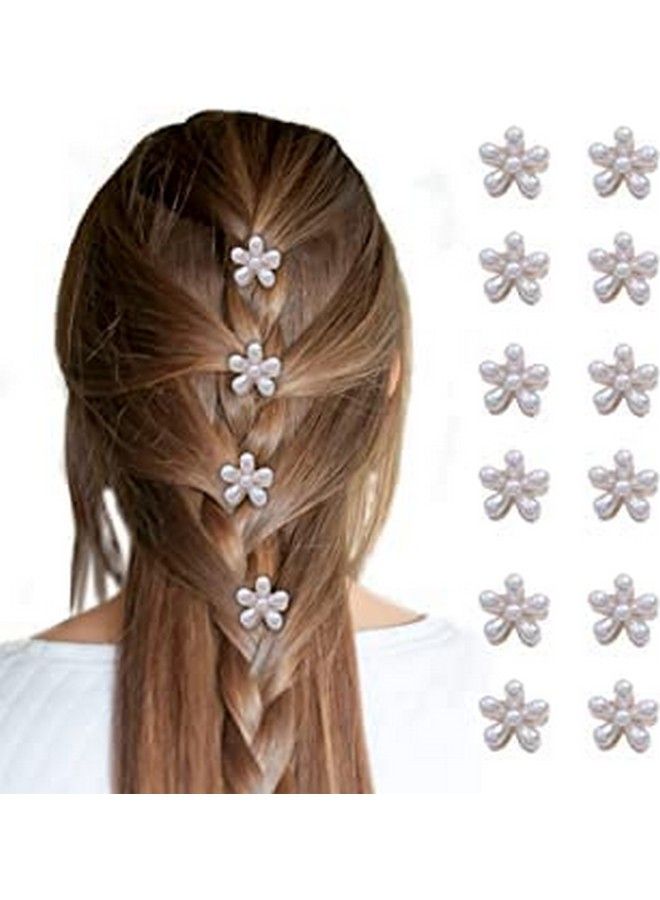 WISDOM ™ مشابك شعر لؤلؤ صناعي مشابك شعر صغيرة لؤلؤ مشابك شعر غرة زهرة مشبك شعر لؤلؤ زهرة صغيرة زفاف للنساء والفتيات (عبوة من 5) - Image 1