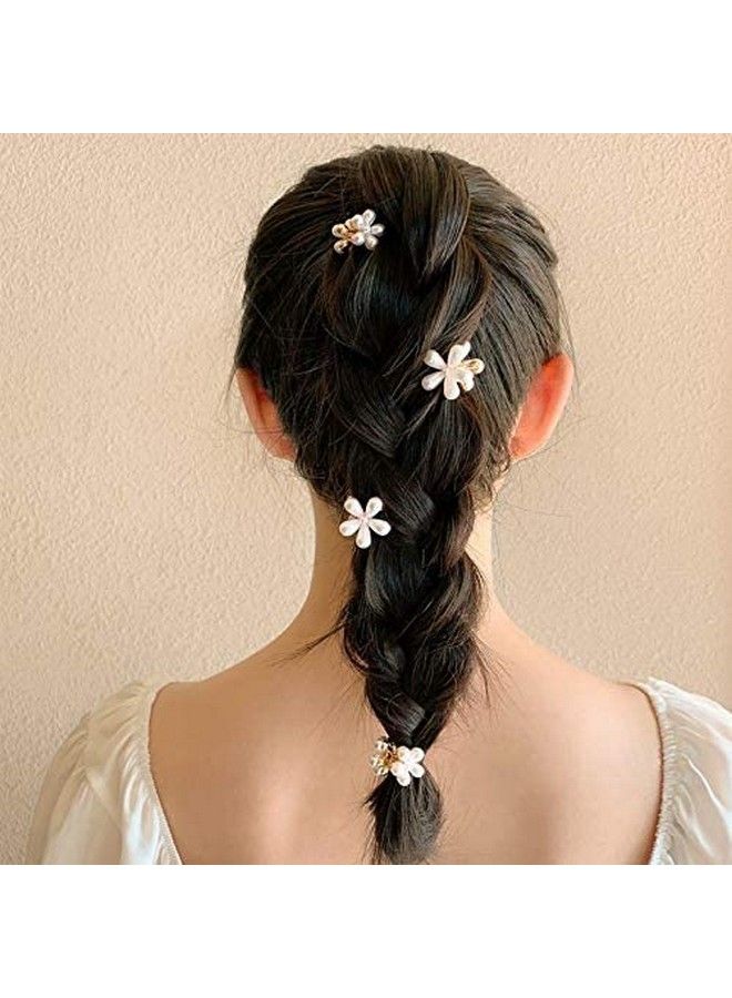 WISDOM ™ مشابك شعر لؤلؤ صناعي مشابك شعر صغيرة لؤلؤ مشابك شعر غرة زهرة مشبك شعر لؤلؤ زهرة صغيرة زفاف للنساء والفتيات (عبوة من 5) - Image 3