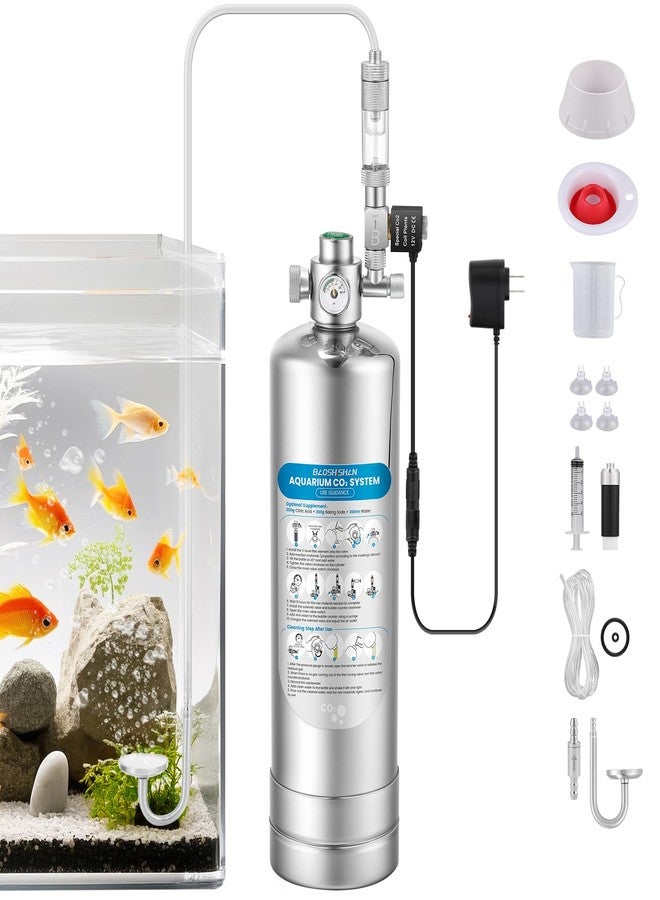 BAOSHISHAN Aquarium Co2 System 2L, Upgraded External Threaded CO2 System Generator with Double Switch Solenoid Valve, Co2 Aquarium Kit for Aquarium Plants - Image 1