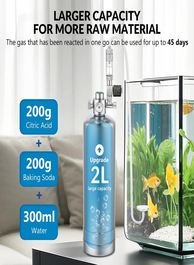 BAOSHISHAN Aquarium Co2 System 2L, Upgraded External Threaded CO2 System Generator with Double Switch Solenoid Valve, Co2 Aquarium Kit for Aquarium Plants - Image 2