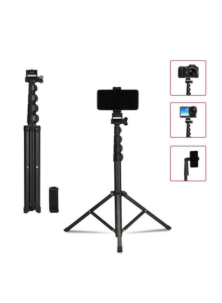 Jmary MT39 61inch Aluminum Extendable Cell Phone Tripod Stand with Selfie Stick Tripod and Phone Clip - Image 1
