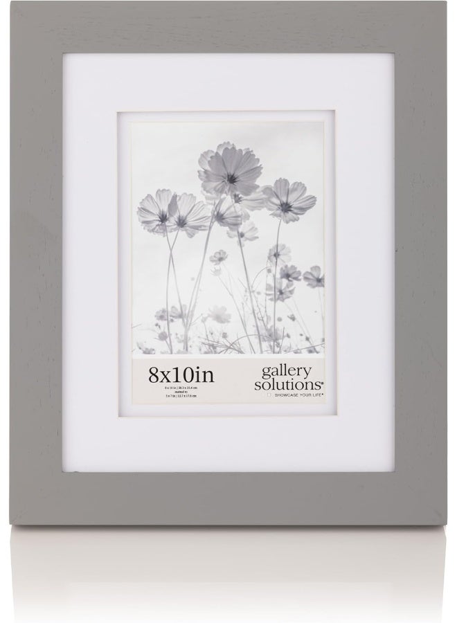 Gallery Solutions  8x10 Flat Grey Wall Frame  Double White Mat  WallWall Mount Display  Perfect Fit for 5x7 Photos  Versatile Mounting Options  Rectangular Wall Mount  Poster Frame - Image 3