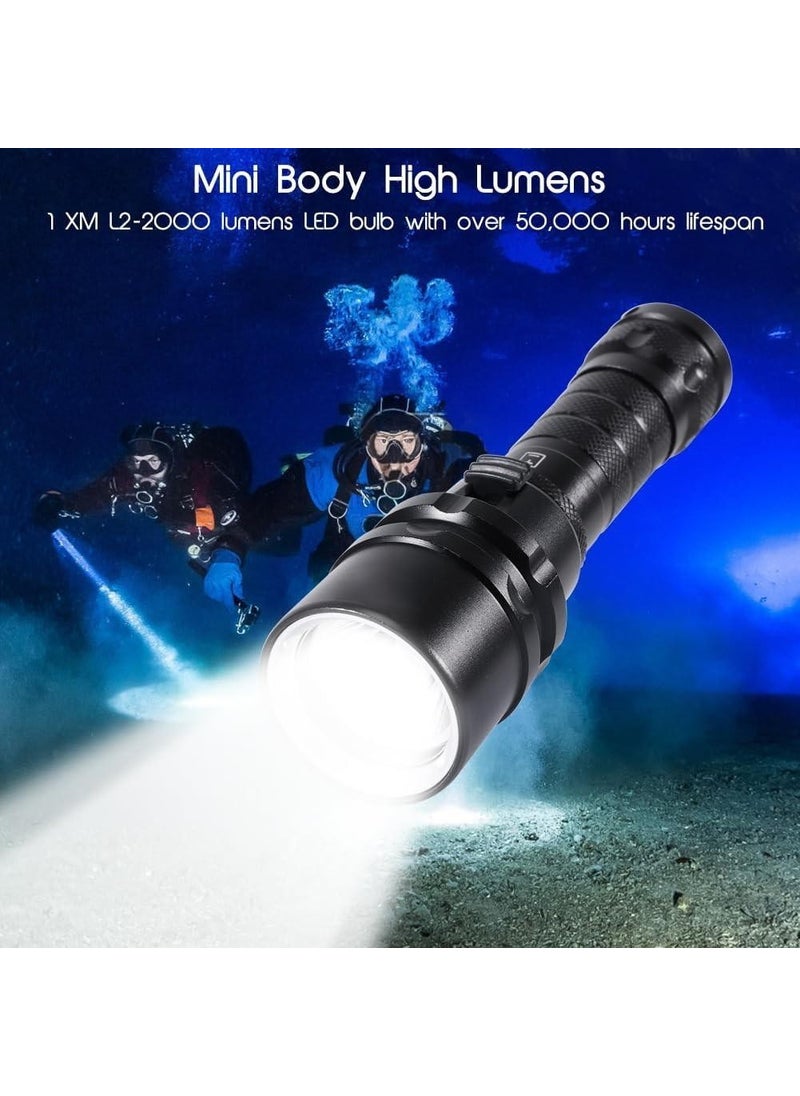 Valkyrie Rechargeable Professional Underwater Diving Flashlight High Illumination Waterproof Aluminum Case 2000MAH With Box  - Image 3