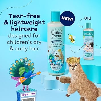 Childs Farm بلسم كوكو نوريش للأطفال لترطيب الشعر الجاف والمجعد، لطيف وخالي من الدموع، جوز الهند، 250 مل - Image 2