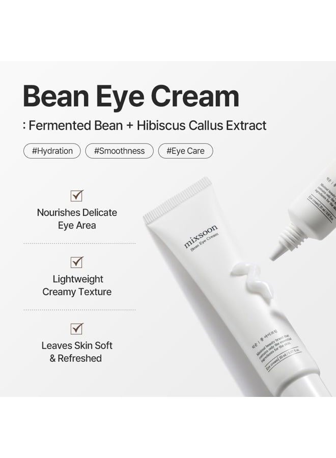 mixsoon Bean Eye cream - Nourishing and Firming for Dark Circles, Puffiness, Fermented Bean and Peptide Complex Niacinamide 20ml / 0.67 fl.oz. Korean Glass Skin Care - Image 2