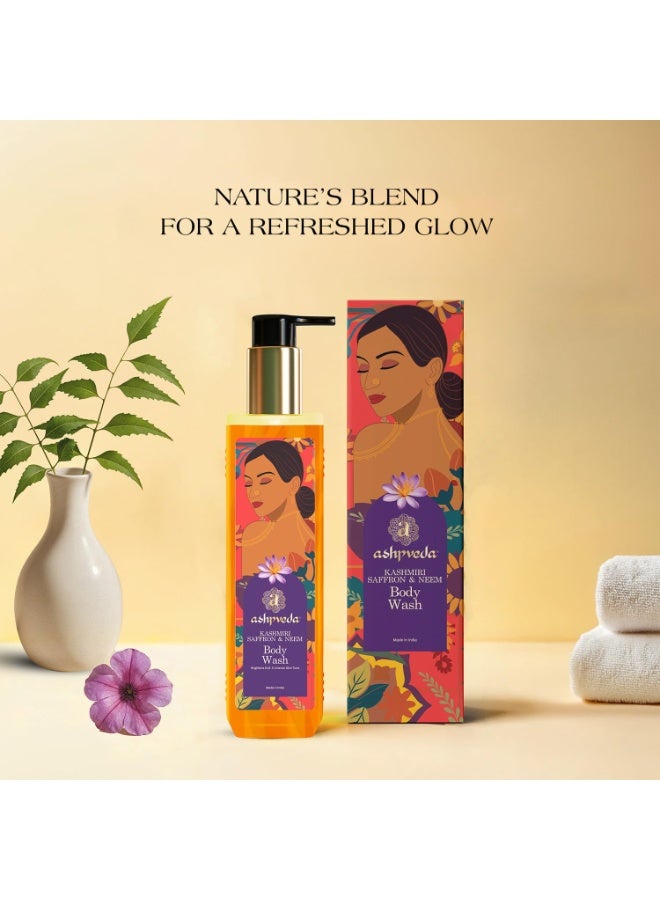 Ashpveda Kashmiri Saffron & Neem Ayurvedic Body Wash | Brightening & Even Skin Tone, Deep Cleansing & Soothing | Herbal & Natural Shower Gel (100 ml) - Image 4
