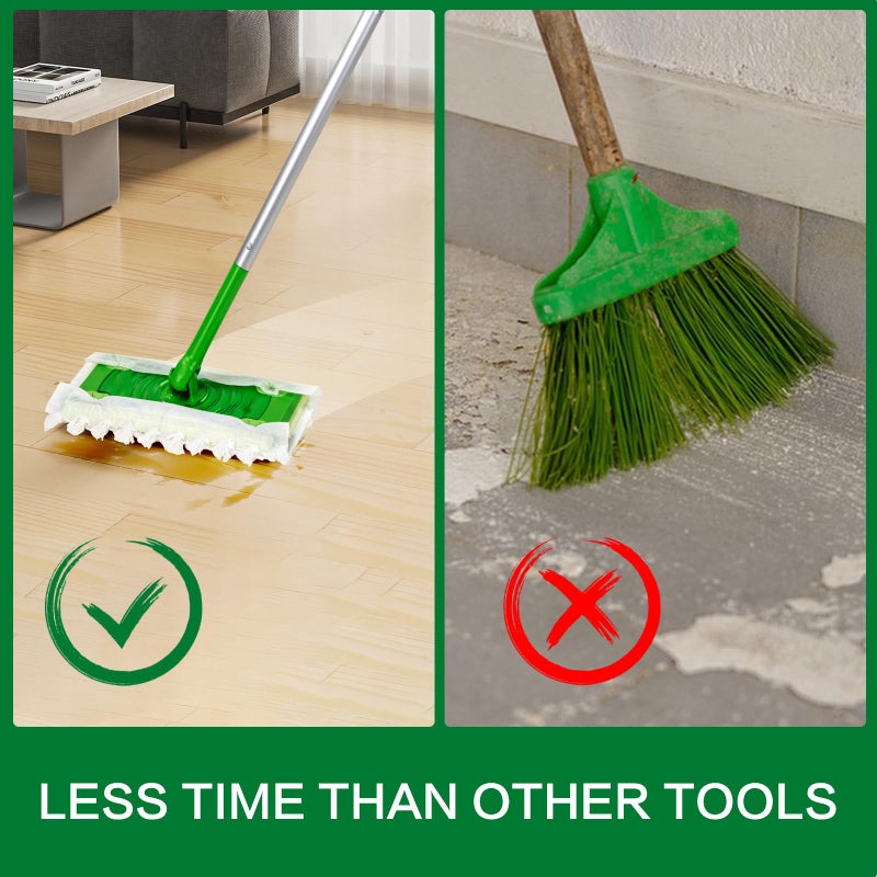 YHOVID Heavy Duty Dry Sweeping Cloths Compatible with Sweeper Mop, Microfiber Duster Mop Pads Refills for Cleaning Hardwood Floor Dust and Pet Hair, Disposable (100) - Image 5