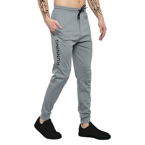 LookMark Men's Solid Lycra Blend Lounge Wear: Trendy Track Pant with Pockets, Ideal for Night, Day, or Casual Wear (AZ-LM-OG-Trackpant 06 Grey-M) - Image 1
