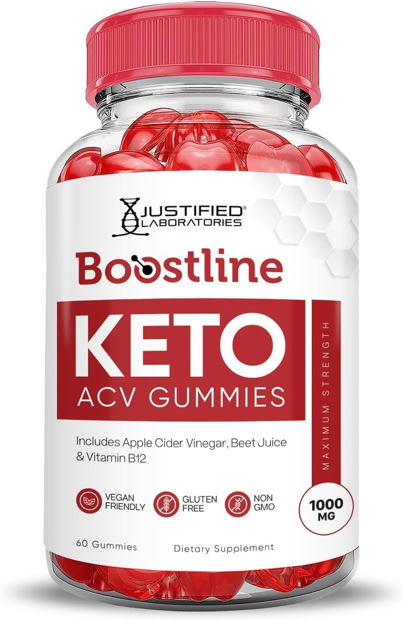 Justified Laboratories 3 Pack Boostline Keto ACV Apple Cider Vinegar Formulated with Pomegranate Beet Juice Powder B12 Vegan Non GMO 180 Gummies - Image 5