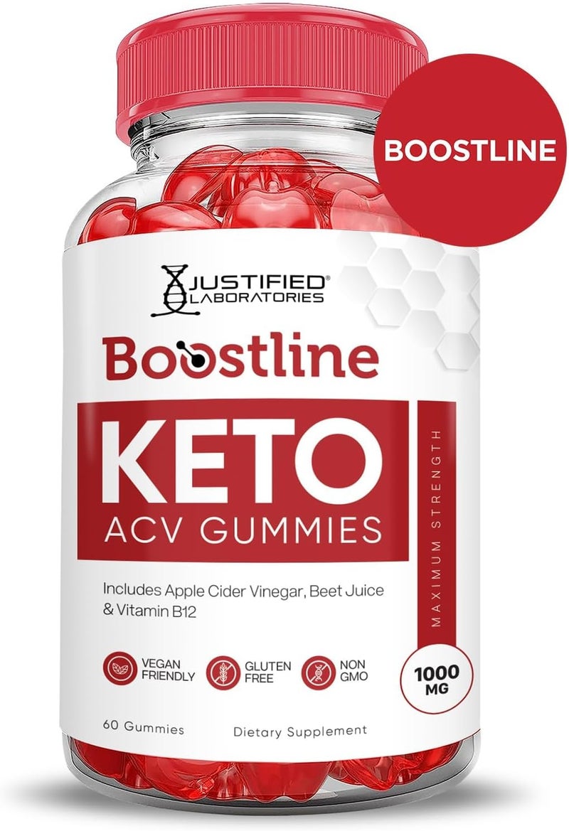 Justified Laboratories 3 Pack Boostline Keto ACV Apple Cider Vinegar Formulated with Pomegranate Beet Juice Powder B12 Vegan Non GMO 180 Gummies - Image 4