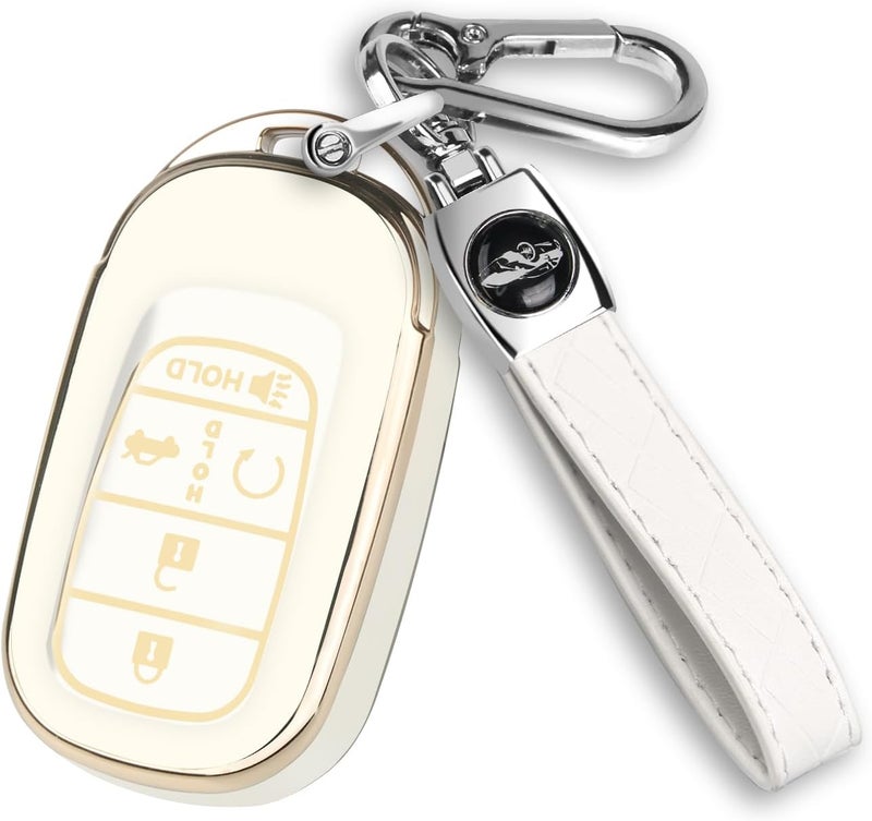 QBUC for Honda Key fob Cover with Keychain,Compatible with 2022 2023 2024 2025 Honda Accord Civic HRV CRV Pilot - Image 1