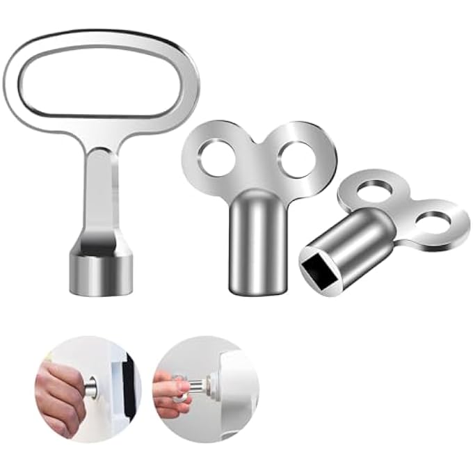 RADIATOR EXHAUST VALVE KEY HEATER BLEED KEY, METAL TRIANGLE/SQUARE KEY, 3 ZINC ALLOY ALUMINIUM, RADIATOR BLEED KEY - Image 2