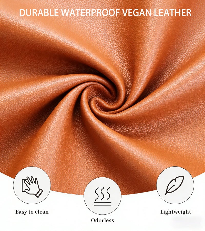BOYATU Waterproof Leather Makeup Bag: Large Capacity Cosmetic Bags with Compartment Fit 8 100ml Full-sized Skincare Bottles- Cute Wide Open Travel Make up Vanity Case for Women (Brown) - Image 3