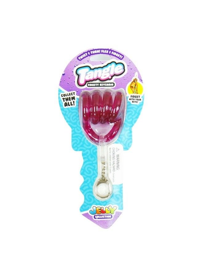 TANGLE - Tangle Jr. Classic Jelly With Keychain Fidget Toy Tangle To Take Everywhere Fidget Keychain For Adults And Teens Tangle Jr Keychain Fidget For School And Office (Sorbet Pink) - Image 1