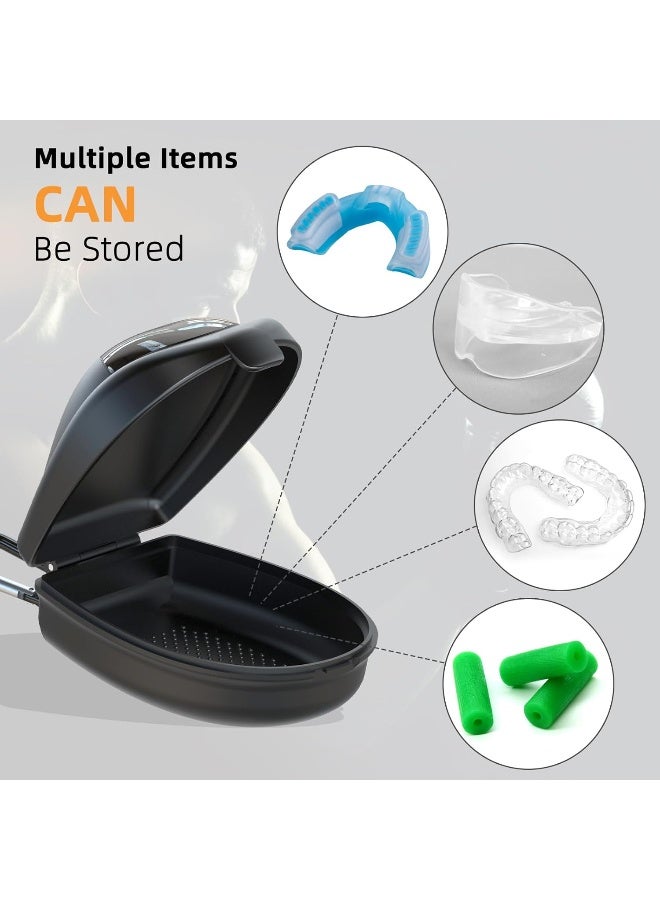 ARGOMAX Sports Mouth Guard Case with Carabiner Protective Storage Container for Football Basketball Hockey Mouthguards Portable Travel Box Black - Image 4