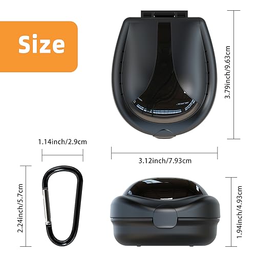 ARGOMAX Sports Mouth Guard Case with Carabiner Protective Storage Container for Football Basketball Hockey Mouthguards Portable Travel Box Black - Image 3