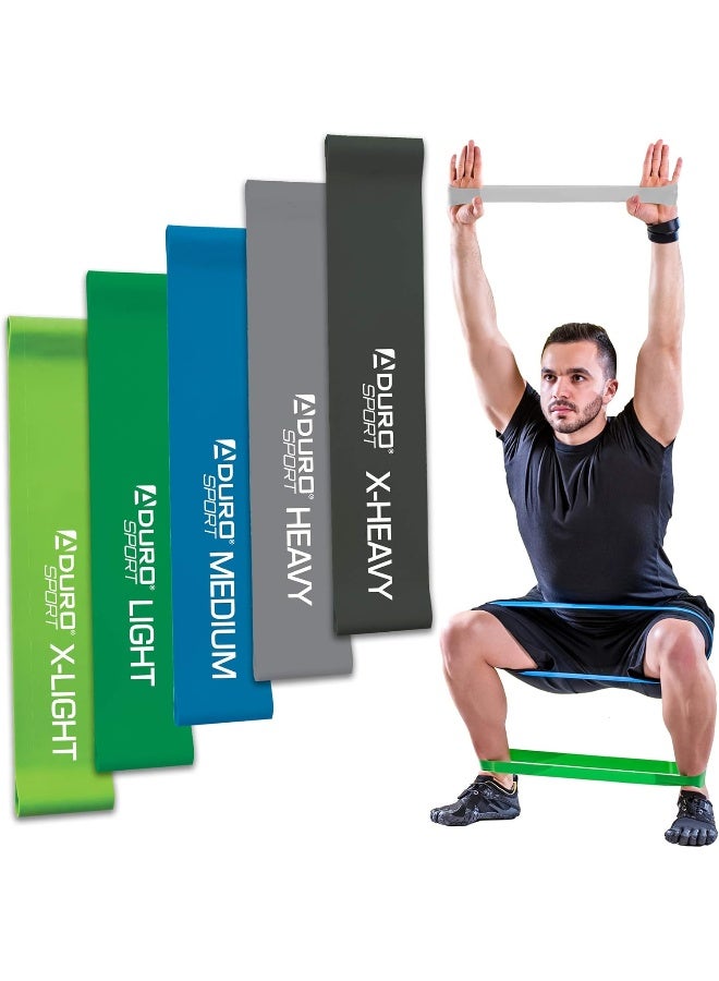 Aduro Sport Aduro Sport Resistance Bands Set Exercise Workout Bands Loops 3 or 5 Resistance Levels Pack Set for Men Women Abs Leg  - Image 4