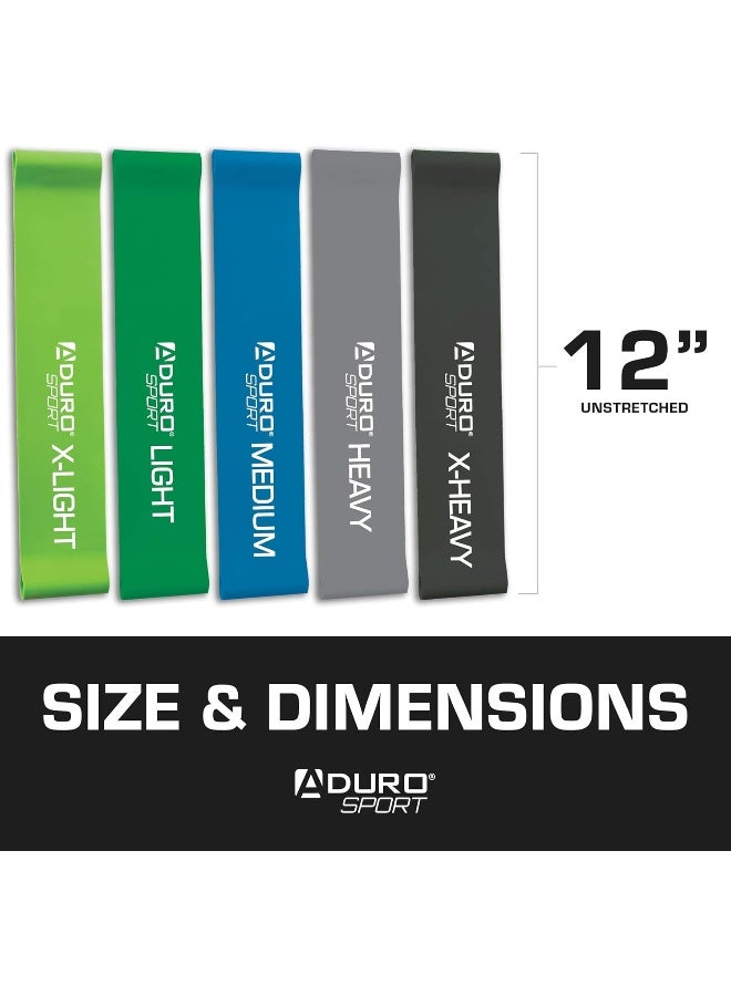 Aduro Sport Aduro Sport Resistance Bands Set Exercise Workout Bands Loops 3 or 5 Resistance Levels Pack Set for Men Women Abs Leg  - Image 3