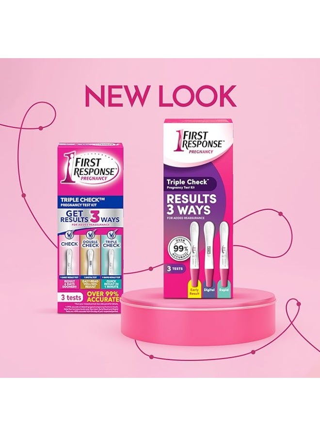 FIRST RESPONSE Triple Check Pregnancy Test Kit, 3 Test - Image 1