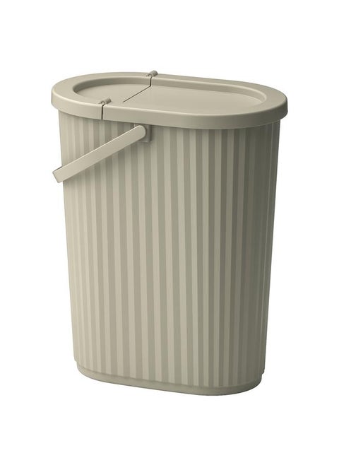 Bin With Lid, Grey-Beige, 26 L