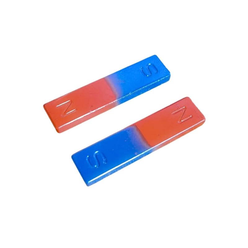 ESPtronics 2 Pc 72 mm Long Bar Magnets with North and South Pole Markings for Projects, Educational Science Project Experiment Kit for School Kids, Classroom & Lab Use, Magnetic - Image 1
