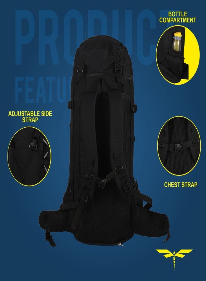 Impulse rucksack bags 75 litres travel bag for Men's tourist bag for travel backpack for hiking trekking Bag for Men's camping Libelle with 1 Year Warranty (Black) - Image 5