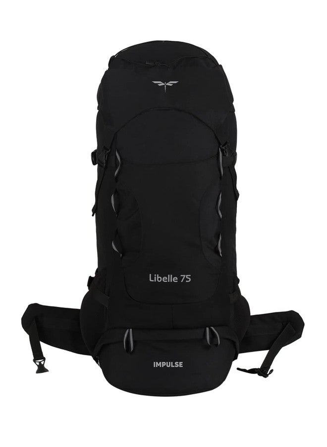Impulse rucksack bags 75 litres travel bag for Men's tourist bag for travel backpack for hiking trekking Bag for Men's camping Libelle with 1 Year Warranty (Black) - Image 1