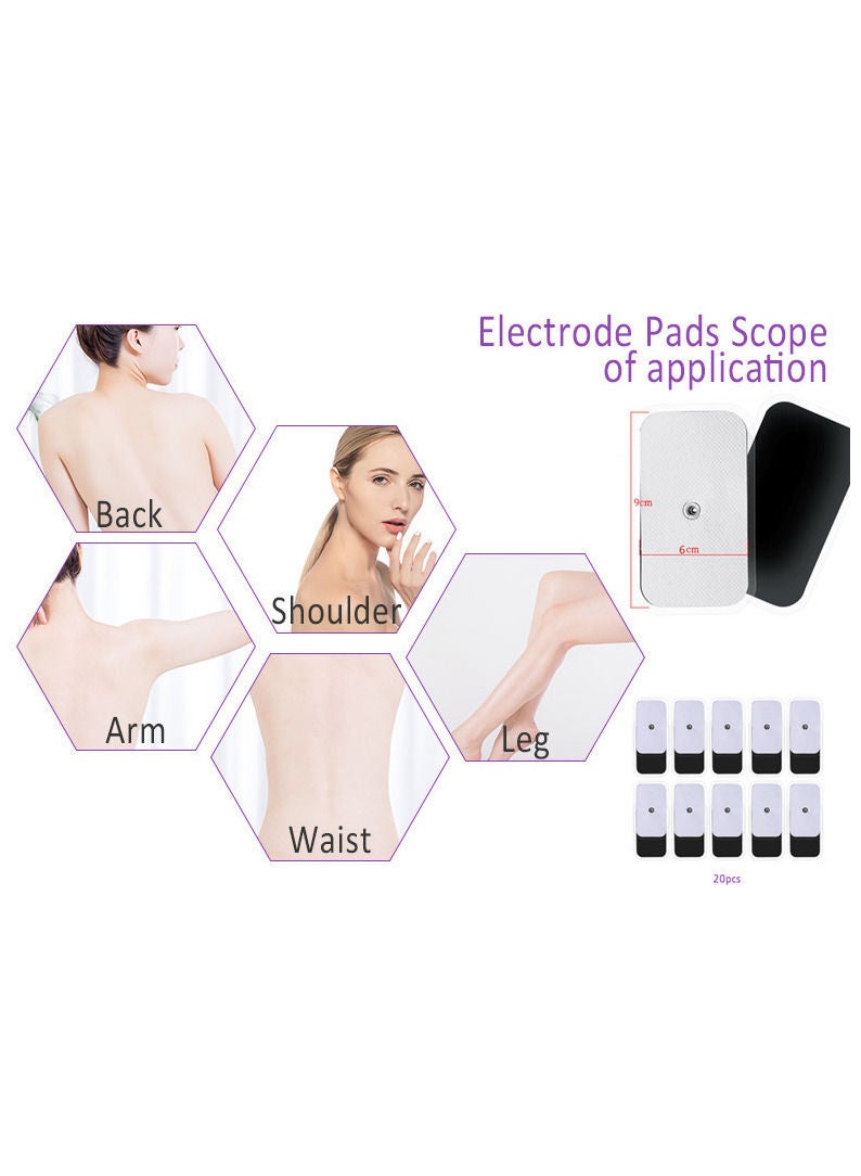 Generic 20 Pack Large TENS Unit Electrodes Pads Self-Adhesive Latex-Free Non-Irritating Rectangular Electrode Patches with Standard 3.5mm Snap-on Connector  - Image 3